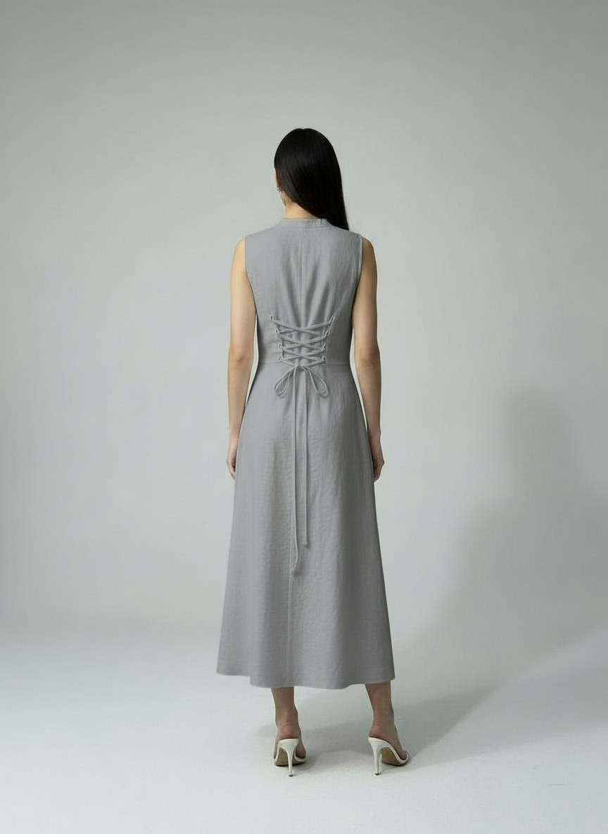 GREY MIDI DRESS