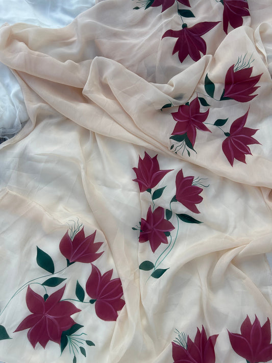 🪷 The Art of Elegance: Why Hand-Painted Sarees Are the New Luxury