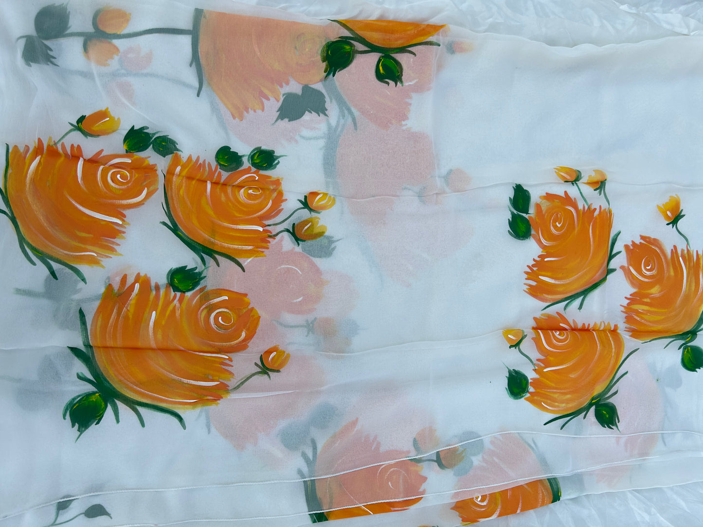 Orange Blossom Chiffon Saree