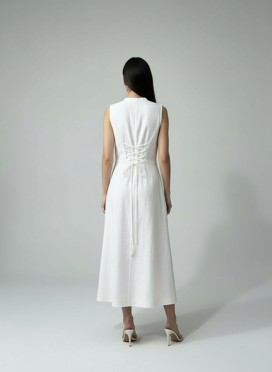 BIG BLACK ROSE MIDI DRESS